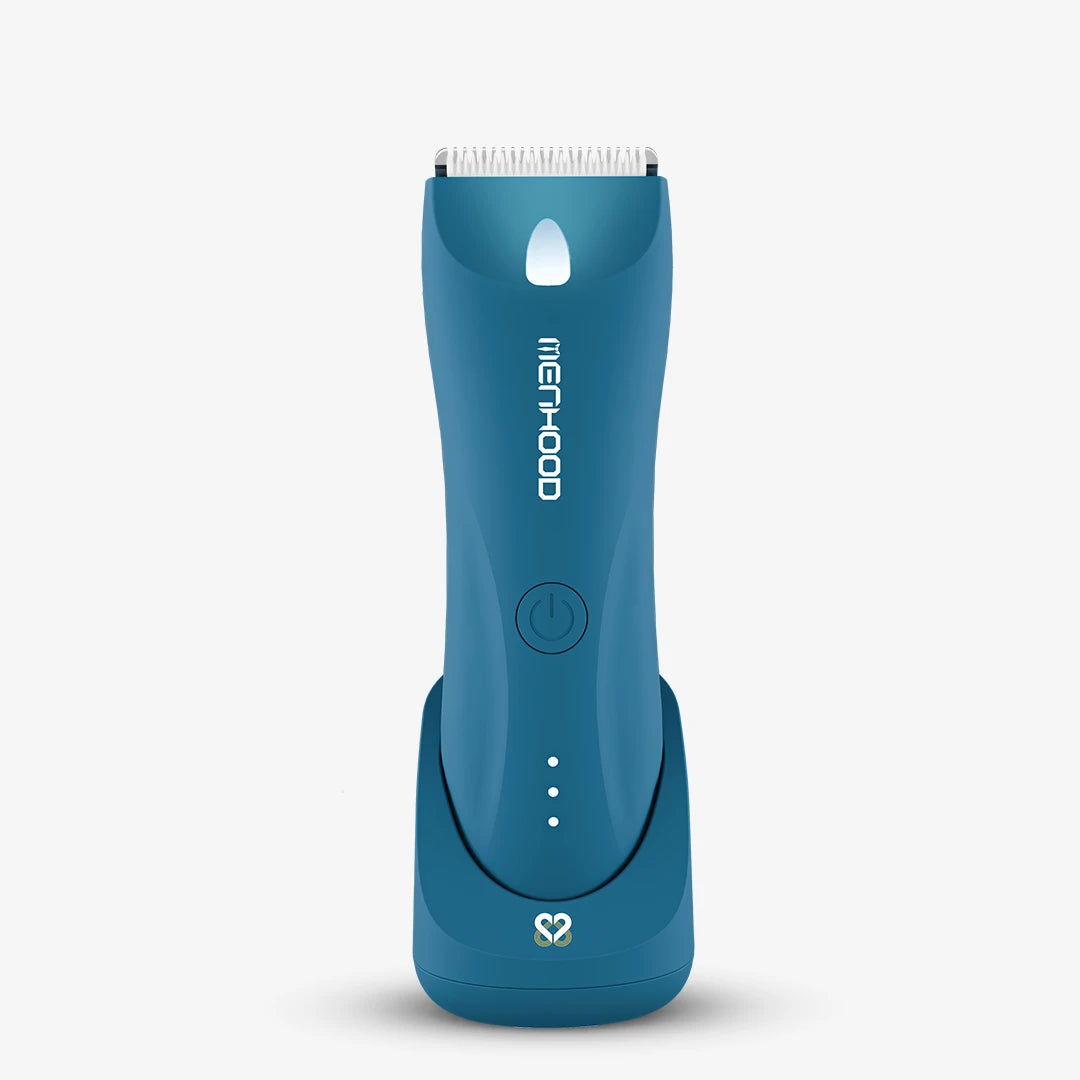 Menhood Grooming Trimmer 1.0 by Menhood — product image showing the trimmer body, blade head and attachments