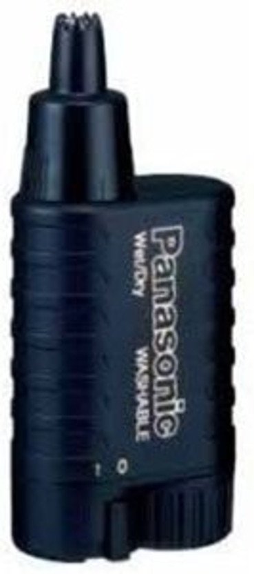 Panasonic ER115 Nose and Ear Hair Trimmer Trimmer 30 Runtime 1 Length Settings by Panasonic — product image showing the trimmer body, blade head and attachments