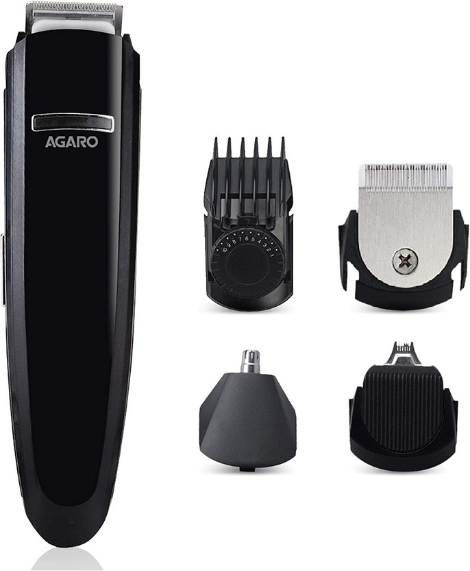 AGARO MG-4760 Grooming Kit 50 mins Runtime 10 Length Settings by AGARO — product image showing the trimmer body, blade head and attachments