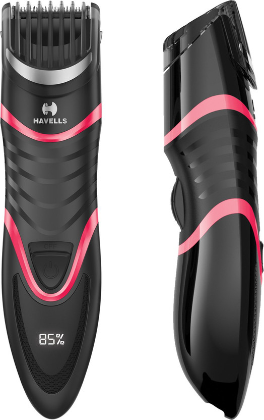 Havells Digital & USB Quick Charge BT9009 Zoom Wheel Trimmer Trimmer by Havells — product image showing the trimmer body, blade head and attachments