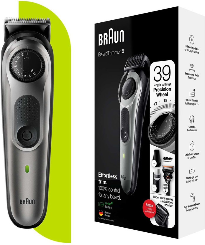 Braun BT5360 by Braun — product image showing the trimmer body, blade head and attachments