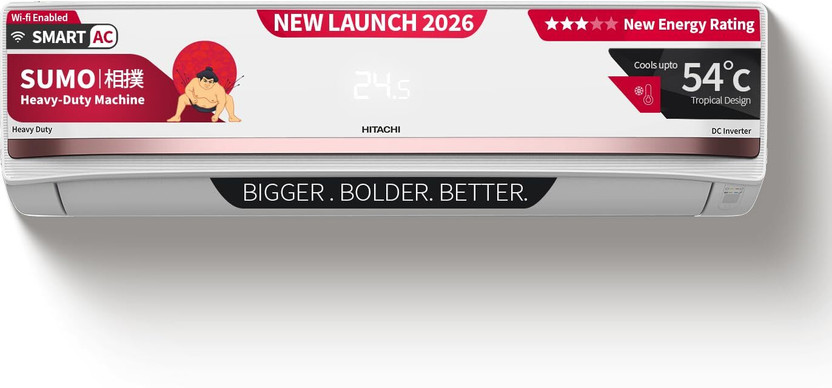 Hitachi 2 Ton 3 Star Inverter Split AC with Wi-Fi 2026 by Hitachi — official product image of the air conditioner