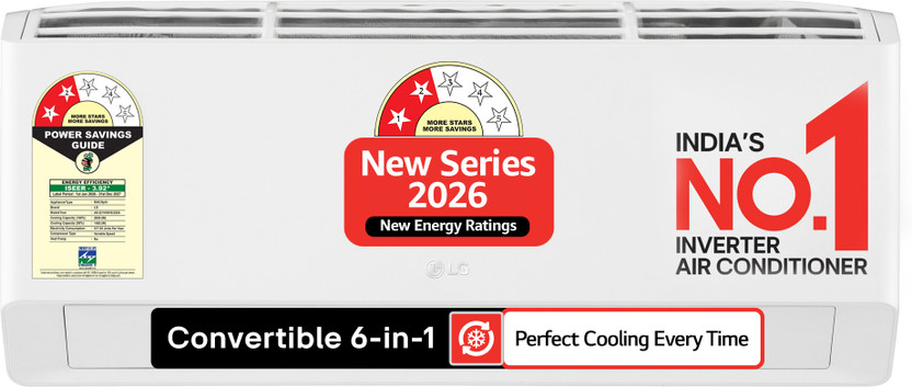 LG 0.8 Ton 2 Star Inverter Split AC with Wi-Fi 2026 by LG — official product image of the air conditioner
