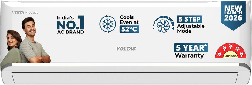 Voltas 1 Ton 5 Star Inverter Split AC 2026 by Voltas — official product image of the air conditioner