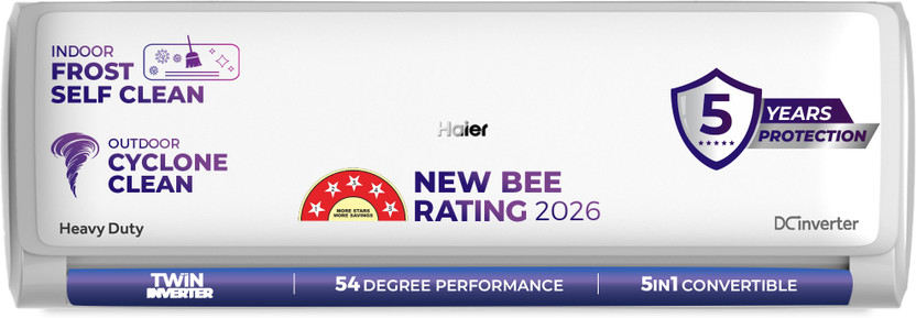 Haier 1.5 Ton 5 Star Inverter Split AC 2026 by Haier — official product image of the air conditioner