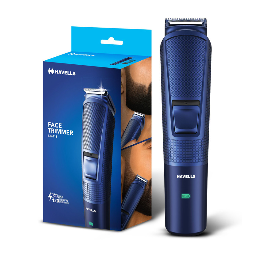 Havells Beard Trimmer Trimmer by Havells — product image showing the trimmer body, blade head and attachments