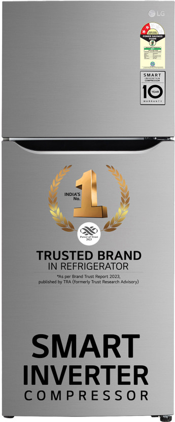 LG 242 L 2 Star Frost Free Double Door Refrigerator refrigerator by LG — product image showing the cabinet, doors and handle