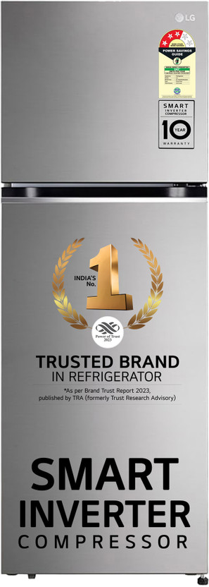 LG 322 L 3 Star Frost Free Convertible Double Door Refrigerator refrigerator by LG — product image showing the cabinet, doors and handle