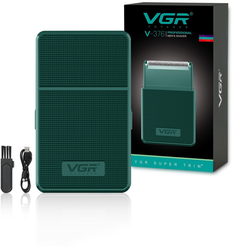 VGR V-376 Professional Pocket Size Shaver by VGR — product image showing the trimmer body, blade head and attachments