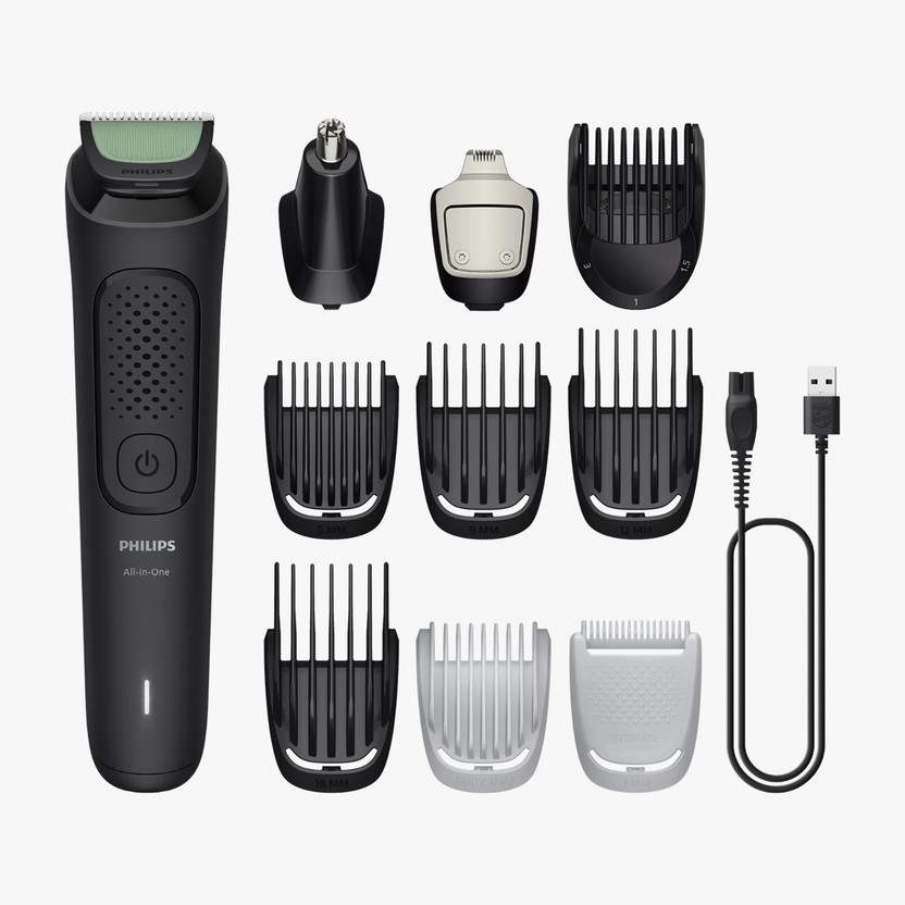 Philips MG3931/15 Grooming Kit by Philips — product image showing the trimmer body, blade head and attachments