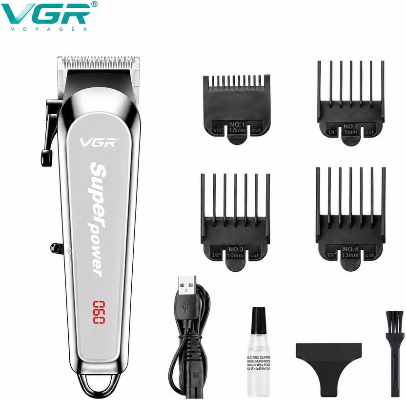 VGR VG-60-R-RE Grooming Kit by VGR — product image showing the trimmer body, blade head and attachments