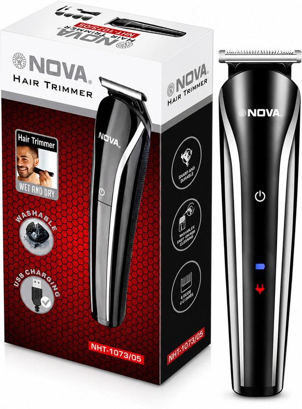 NOVA 1073-00 USB Trimmer by Nova — product image showing the trimmer body, blade head and attachments