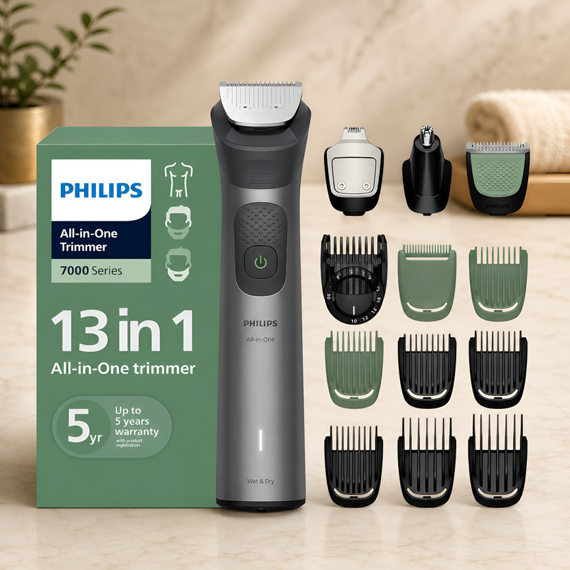 Philips MG7922/15 Fully Waterproof Trimmer by Philips — product image showing the trimmer body, blade head and attachments