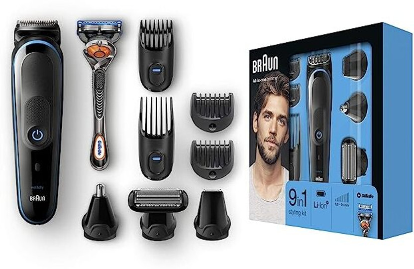 Braun MGK5080 Trimmer by Braun — product image showing the trimmer body, blade head and attachments