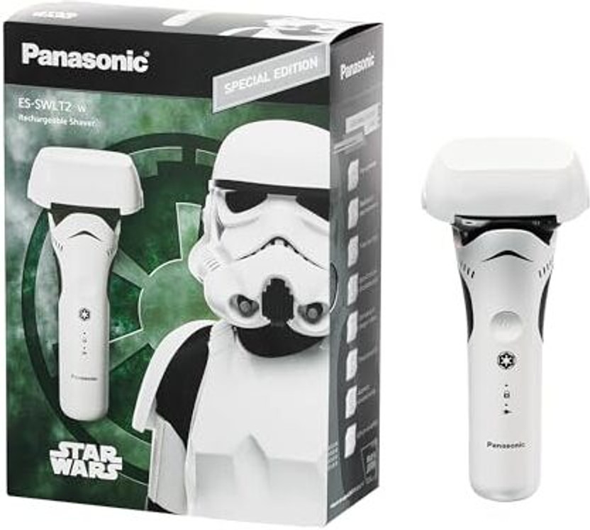 Panasonic ES-SWLT2W Trimmer by Panasonic — product image showing the trimmer body, blade head and attachments