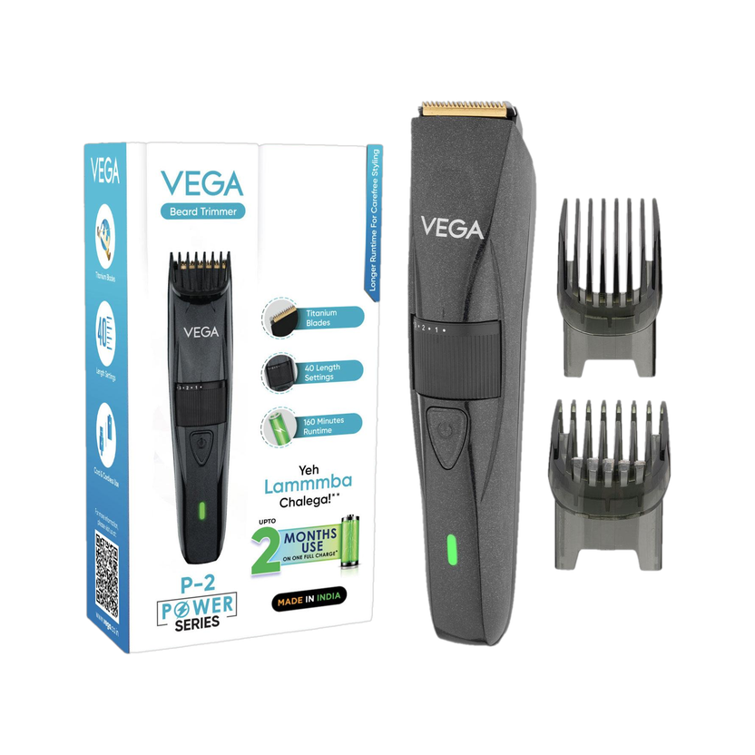 Vega VHTH-26 P-2 Beard Groomer by Vega — product image showing the trimmer body, blade head and attachments
