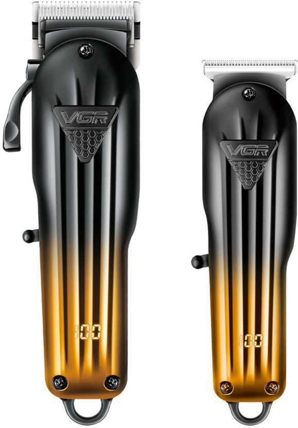 VGR V-646 Professional Hair Clipper Trimmer Set by VGR — product image showing the trimmer body, blade head and attachments