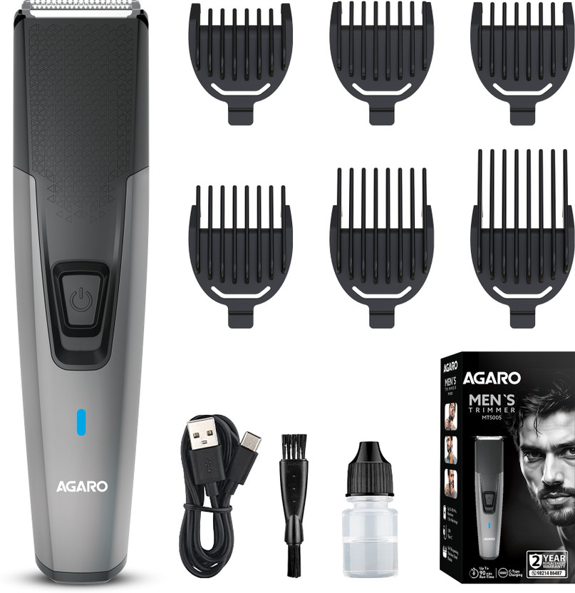 AGARO Beard Trimmer MT5005 by AGARO — product image showing the trimmer body, blade head and attachments