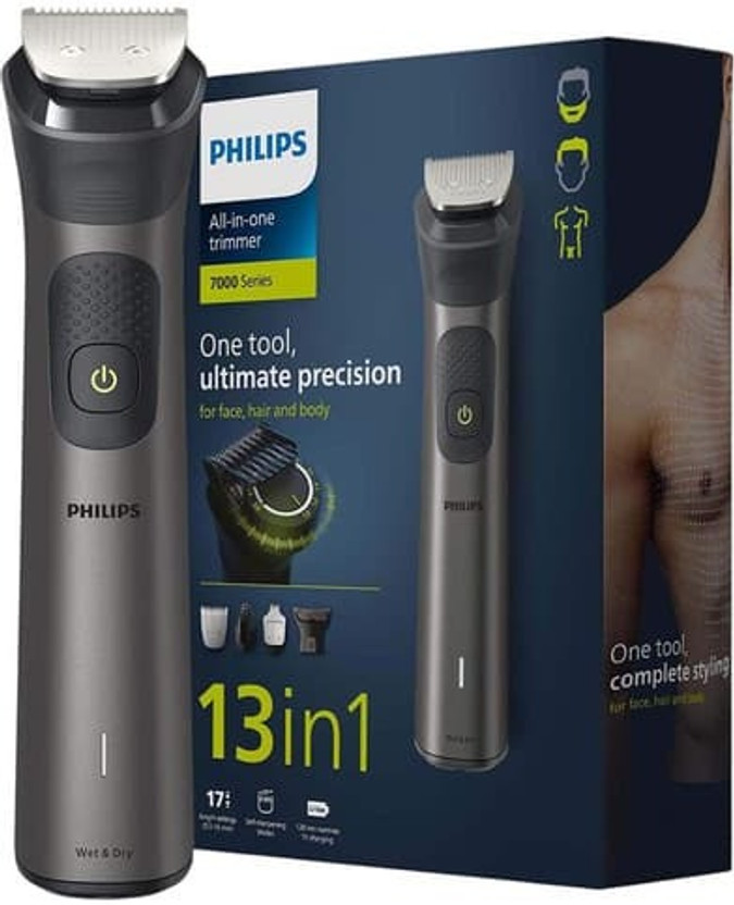 Philips 7920/65 Trimmer by Philips — product image showing the trimmer body, blade head and attachments