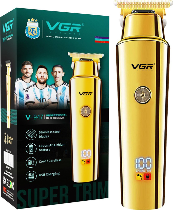 VGR V-947 Professional Trimmer by VGR — product image showing the trimmer body, blade head and attachments