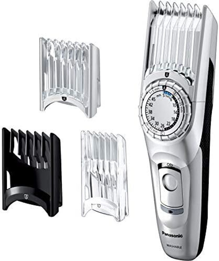 Panasonic ER-GC74-S Trimmer by Panasonic — product image showing the trimmer body, blade head and attachments