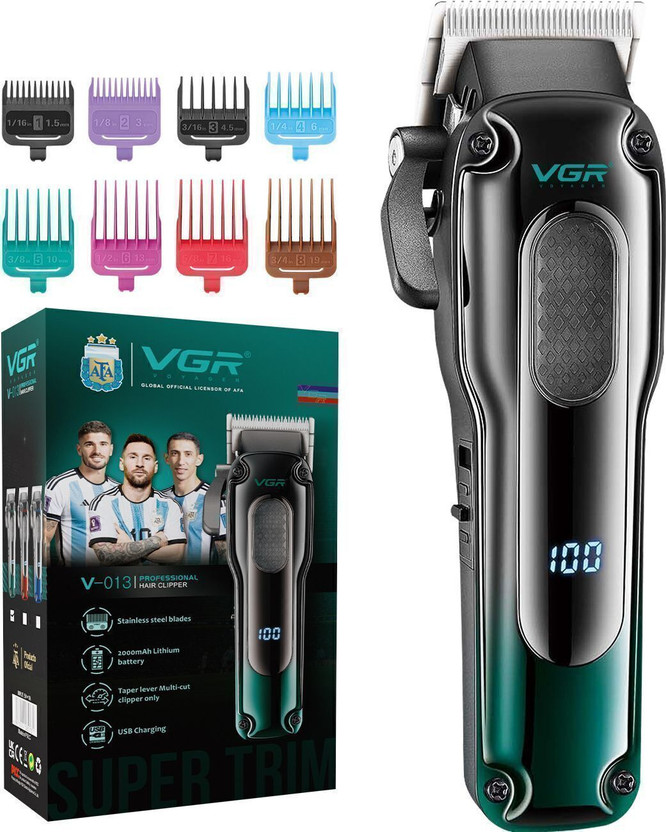 VGR V-013 Professional Trimmer by VGR — product image showing the trimmer body, blade head and attachments