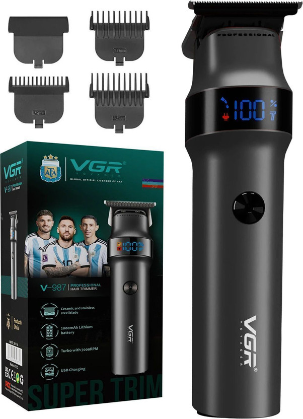 VGR V-987 Professional Trimmer by VGR — product image showing the trimmer body, blade head and attachments