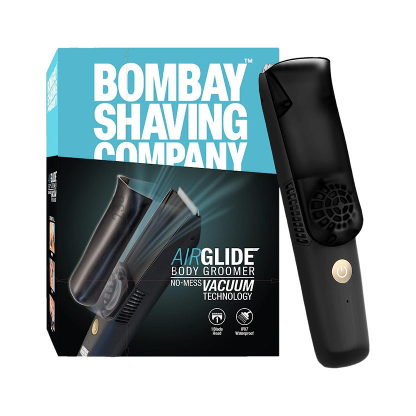 Bombay Shaving Company AirGlide Full Body Trimmer With Vacuum Tech-Zero Mess Beard by Bombay Shaving Company — product image showing the trimmer body, blade head and attachments