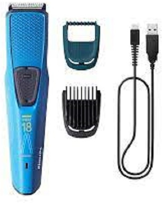 Philips Virat Kohli Special Edition BT1230/88 Trimmer by Philips — product image showing the trimmer body, blade head and attachments