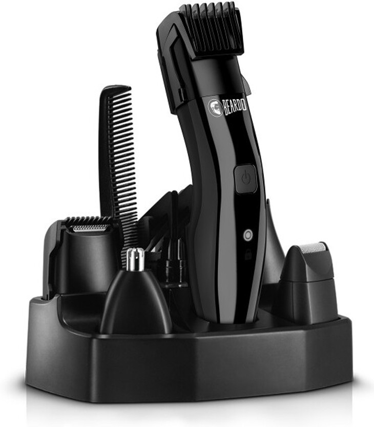 Beardo Chrome Beast Grooming Kit Multipurpose by Beardo — product image showing the trimmer body, blade head and attachments