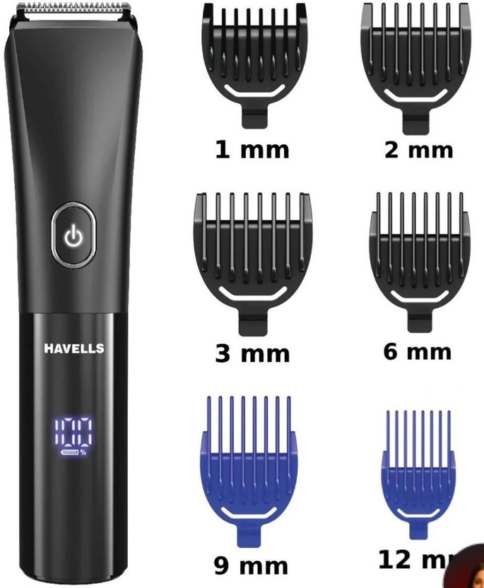 Havells BT6661 Trimmer by Havells — product image showing the trimmer body, blade head and attachments