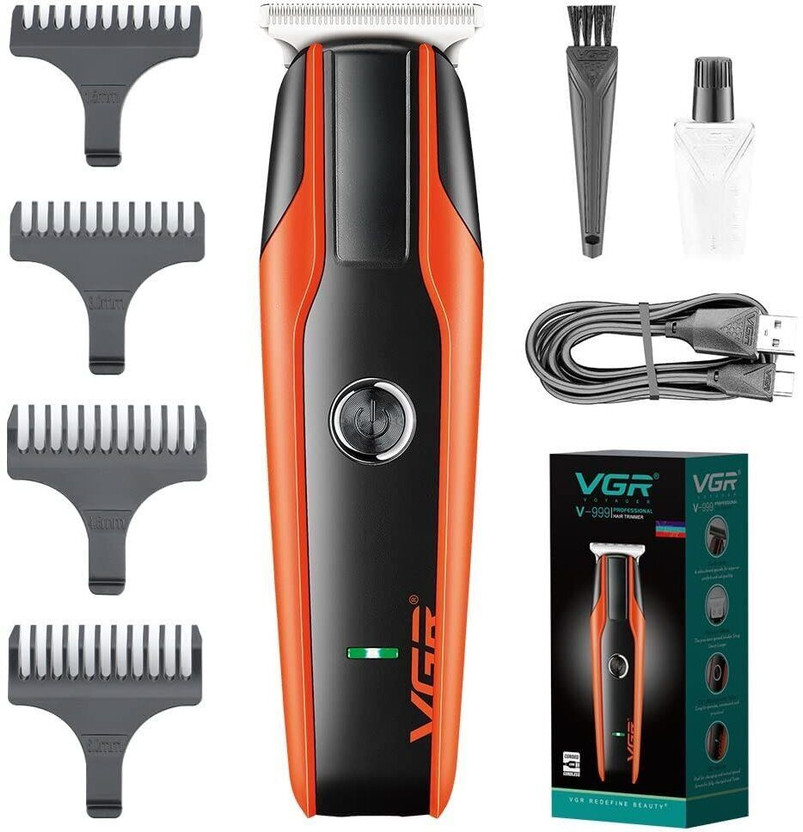 VGR V-999. Fully Waterproof Trimmer by VGR — product image showing the trimmer body, blade head and attachments