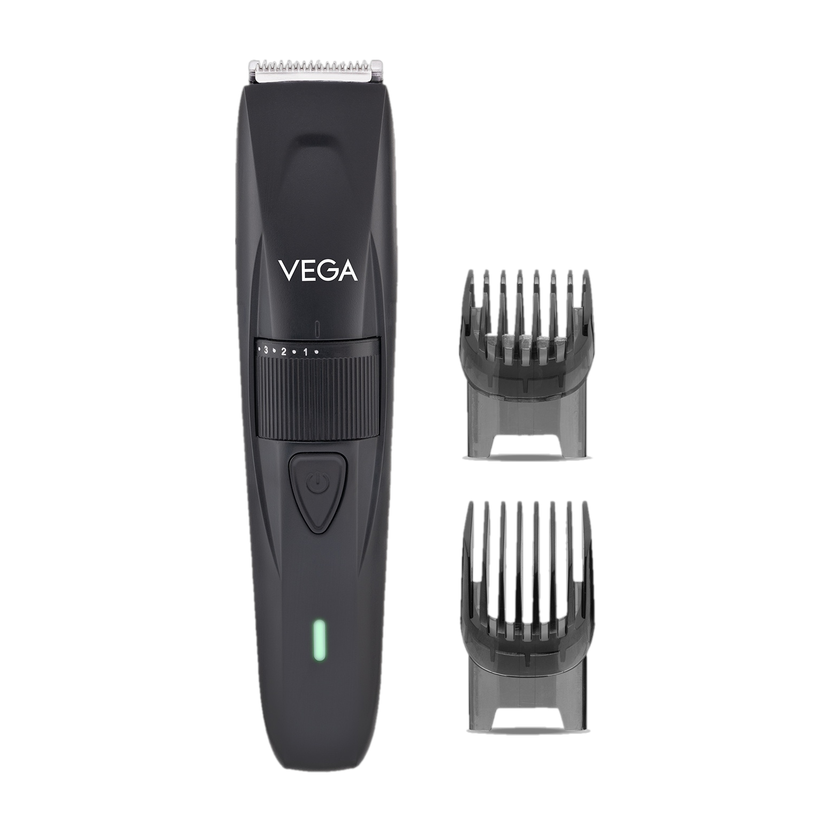 Vega Power-Lite Beard Trimmer by Vega — product image showing the trimmer body, blade head and attachments