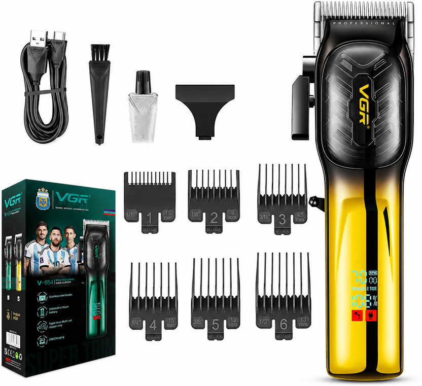 VGR V-654 Trimmer by VGR — product image showing the trimmer body, blade head and attachments