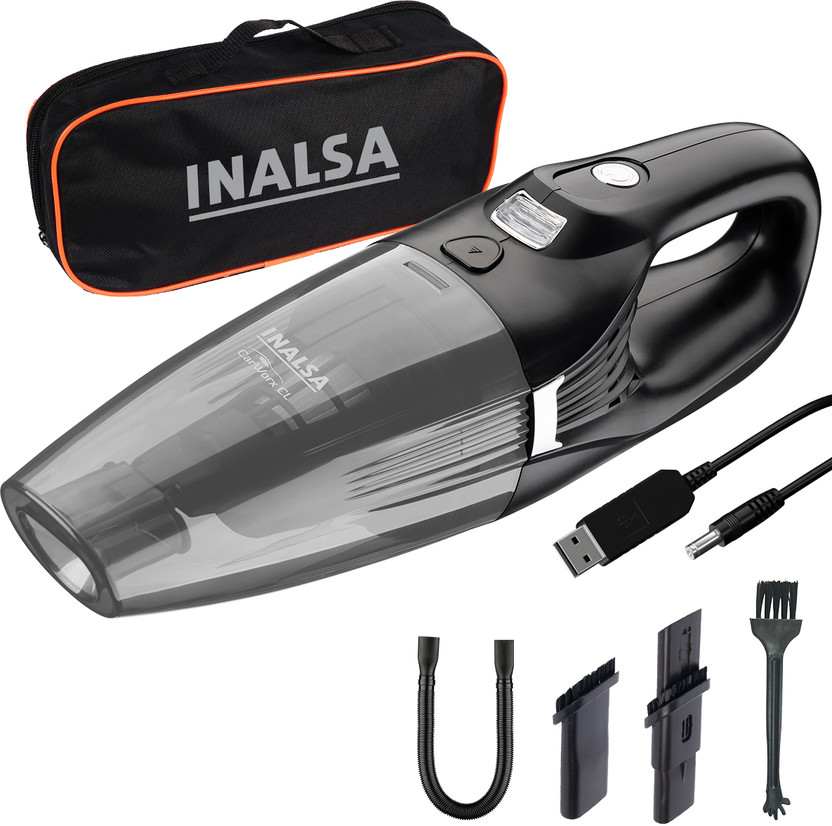 Inalsa Carworx CL Hand-held Vacuum Cleaner with 2 in 1 Mopping and Vacuum vacuum cleaner by INALSA — product image showing the body, hose and cleaning head