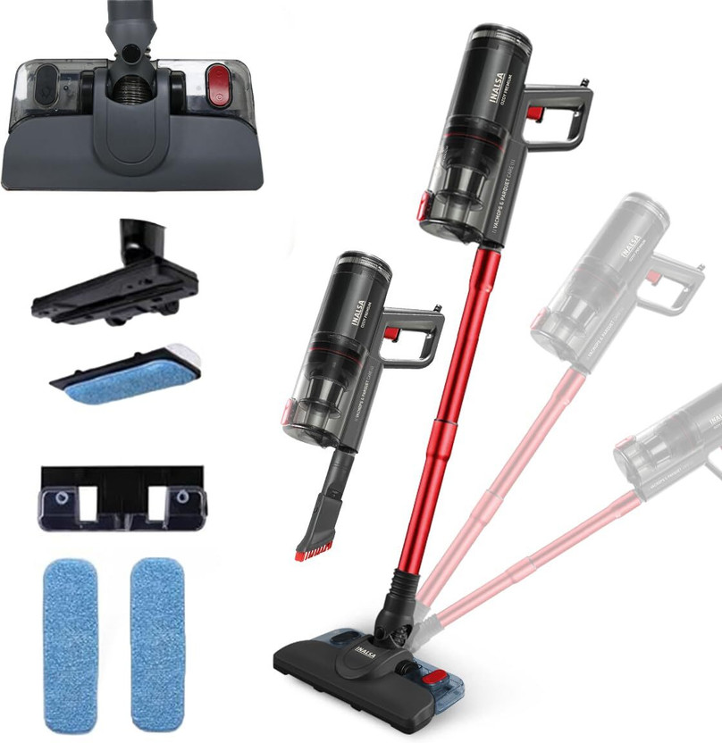 Inalsa Ozoy Premium Hand-held Vacuum Cleaner with 2 in 1 Mopping and Vacuum vacuum cleaner by INALSA — product image showing the body, hose and cleaning head