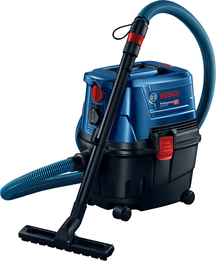Bosch GAS15PS Wet & Dry Vacuum Cleaner vacuum cleaner by Bosch — product image showing the body, hose and cleaning head